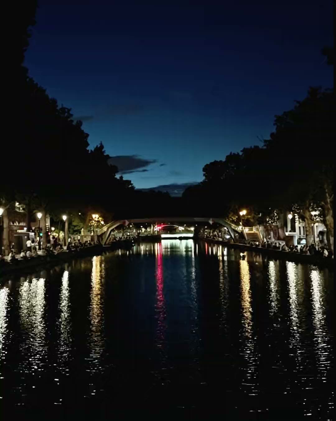 The Canal Saint-Martin at blue hour